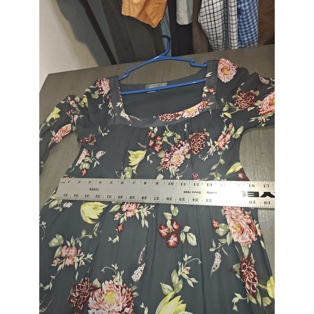 Anthropologie Floral Boho Tiered Midi Dress Cottagecore Long Sleeve Small - Picture 13 of 14